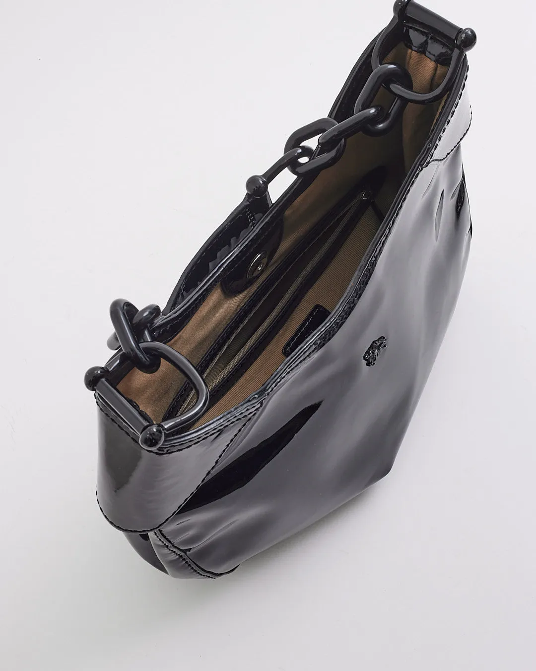 Burberry Black Patent Leather Chain Shoulder Bag