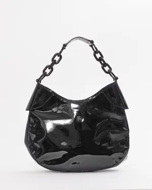 Burberry Black Patent Leather Chain Shoulder Bag