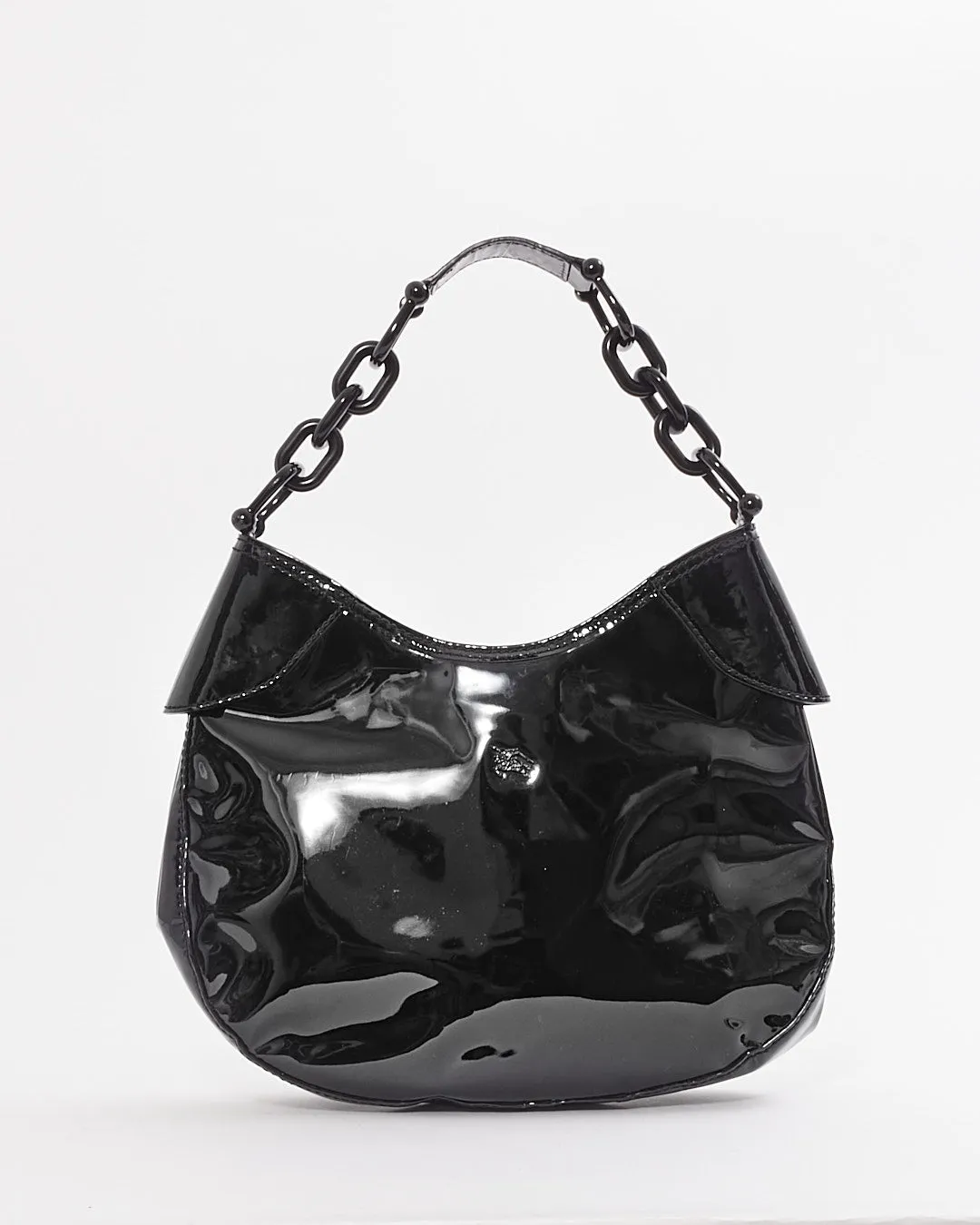 Burberry Black Patent Leather Chain Shoulder Bag