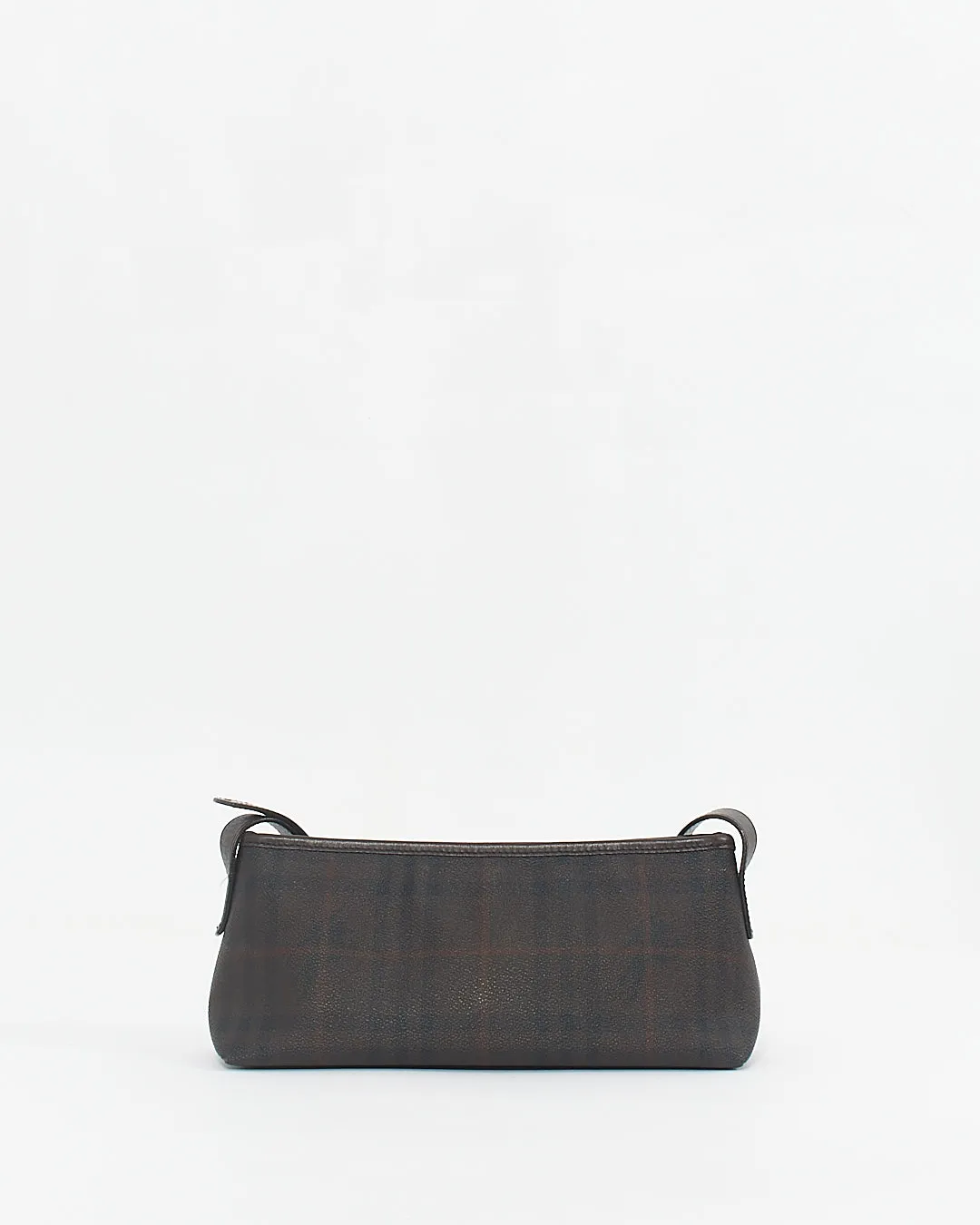 Burberry Vintage Brown Coated Canvas Nova check Shoulder Bag