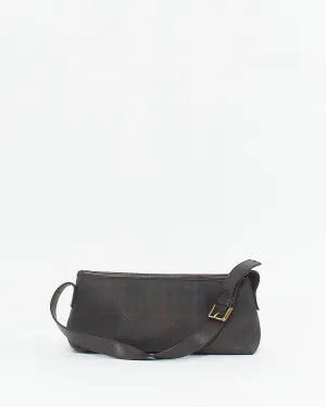 Burberry Vintage Brown Coated Canvas Nova check Shoulder Bag