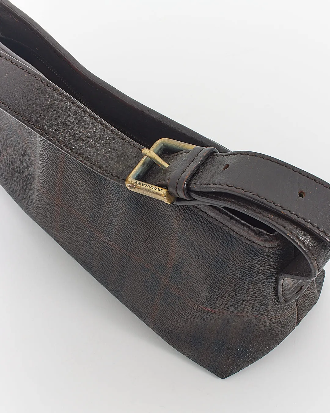 Burberry Vintage Brown Coated Canvas Nova check Shoulder Bag