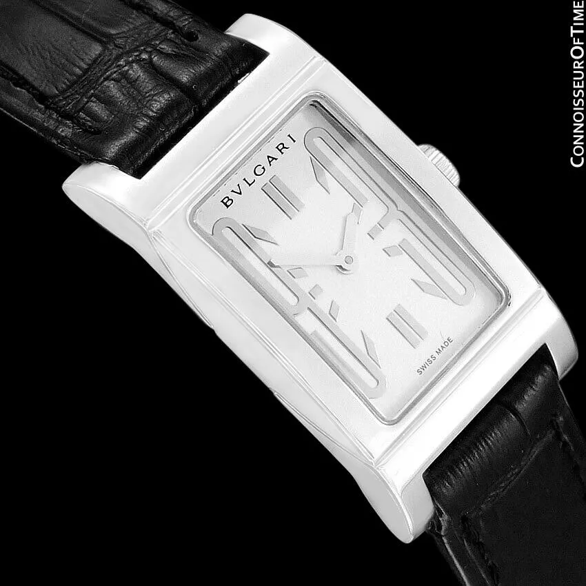 Bvlgari Rettangolo RT39S Ladies Rectangular Luxury Watch - Stainless Steel
