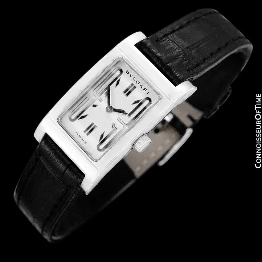 Bvlgari Rettangolo RT39S Ladies Rectangular Luxury Watch - Stainless Steel