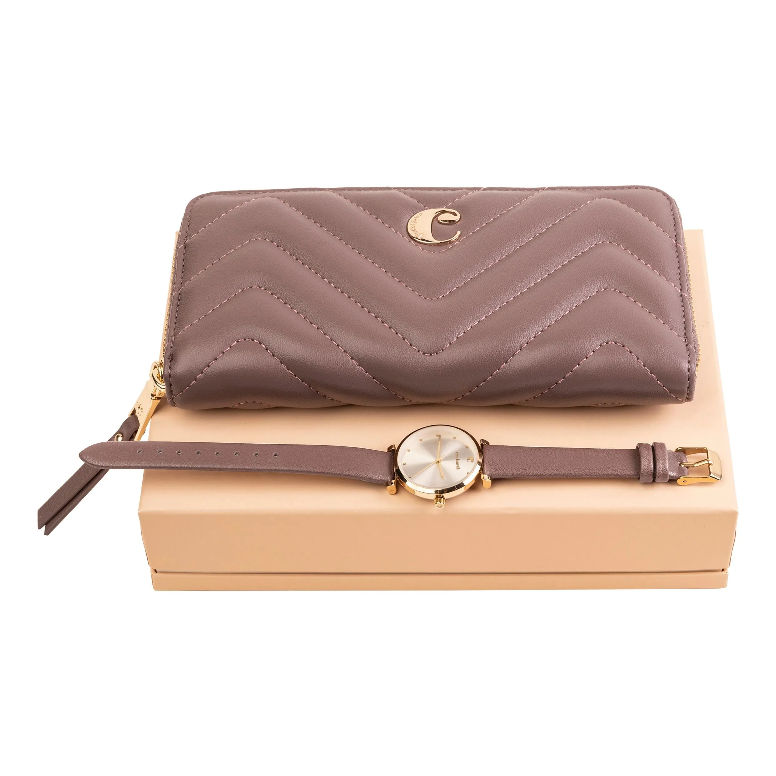 Cacharel CPLN220Z-Set Odeon Taupe (travel purse & watch)