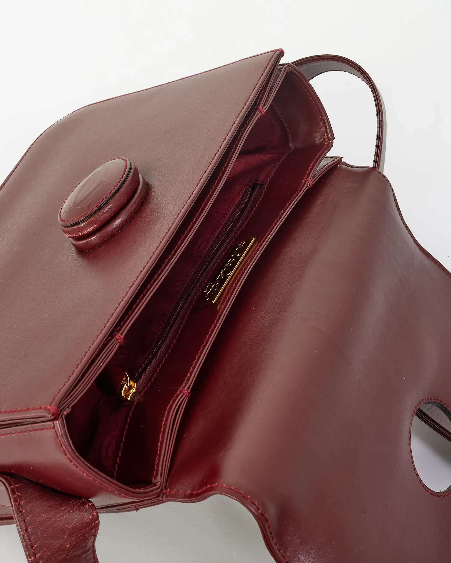 Cartier Burgundy Leather Must de Cartier Crossbody Bag