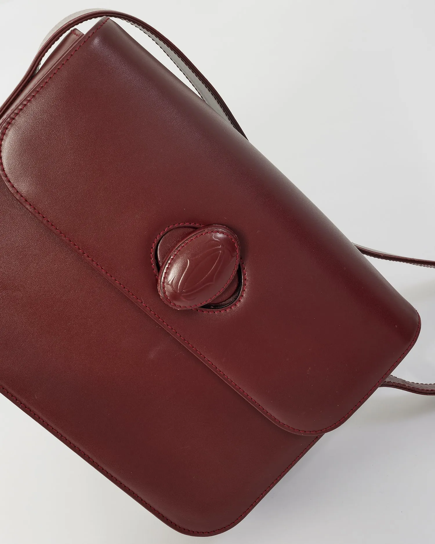 Cartier Burgundy Leather Must de Cartier Crossbody Bag