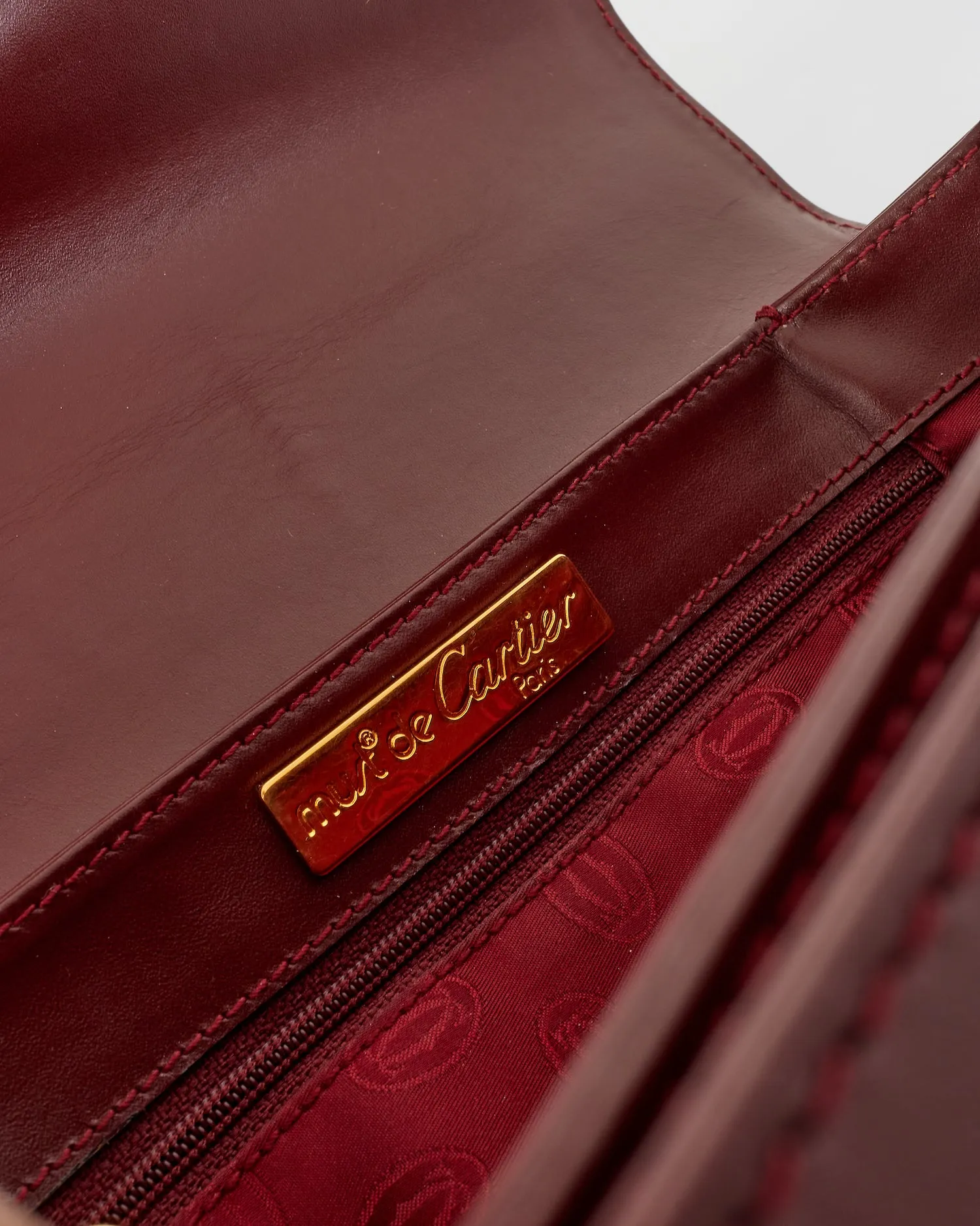Cartier Burgundy Leather Must de Cartier Crossbody Bag