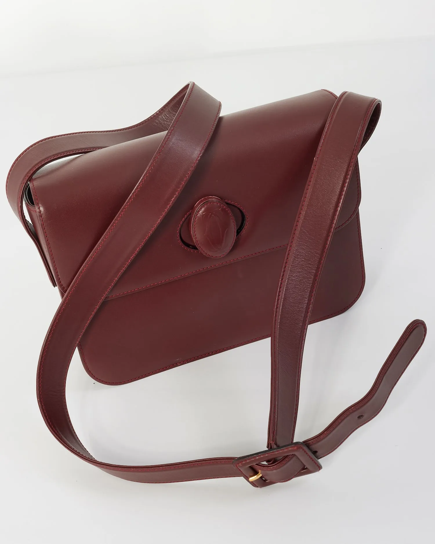 Cartier Burgundy Leather Must de Cartier Crossbody Bag