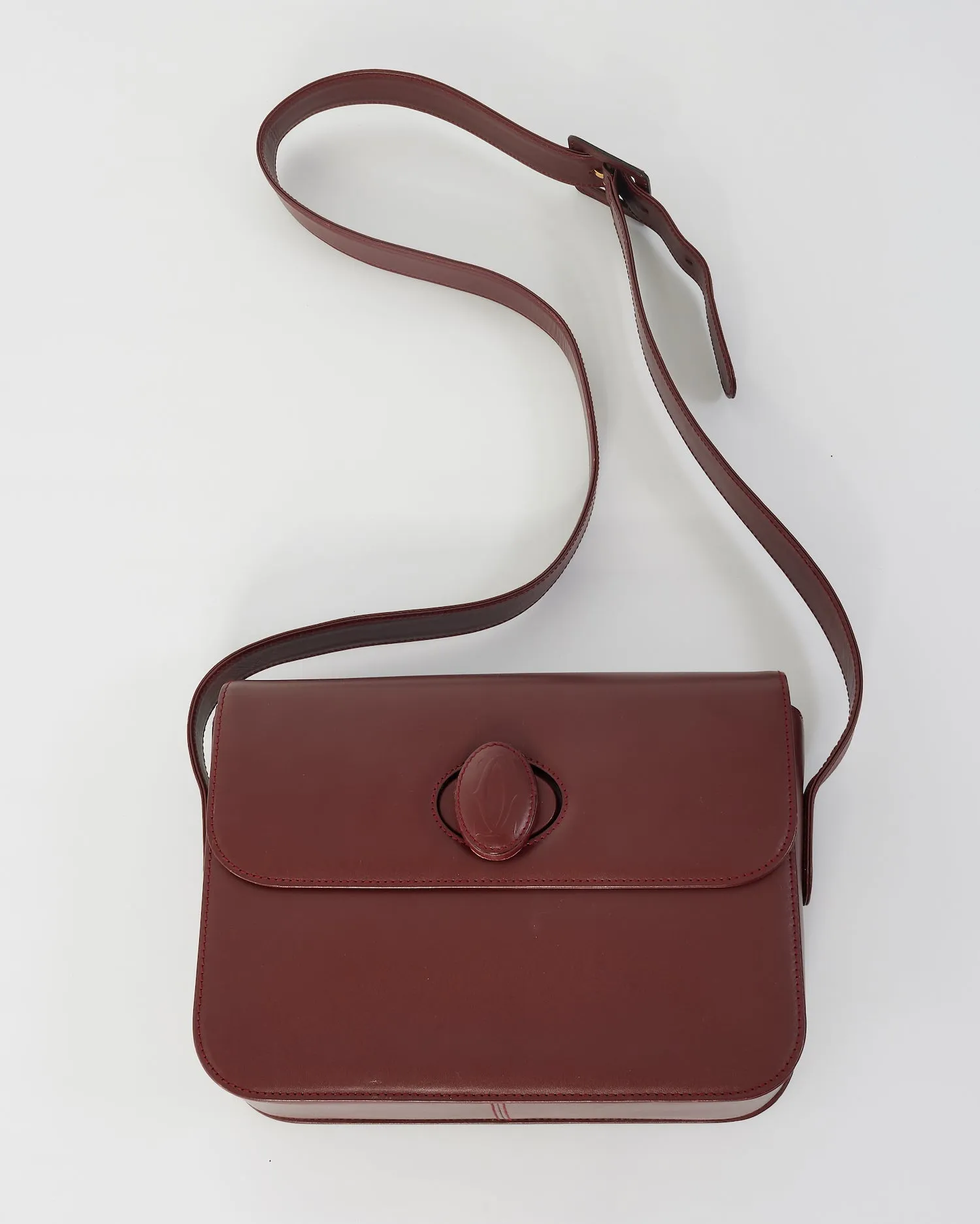 Cartier Burgundy Leather Must de Cartier Crossbody Bag
