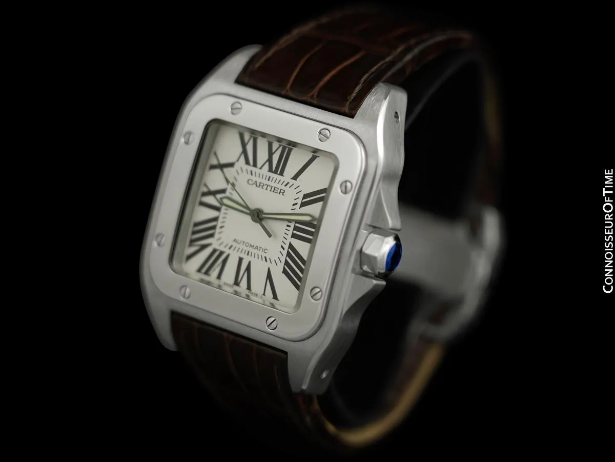 Cartier Santos 100 XL Mens Automatic Watch, Stainless Steel - W20073X8