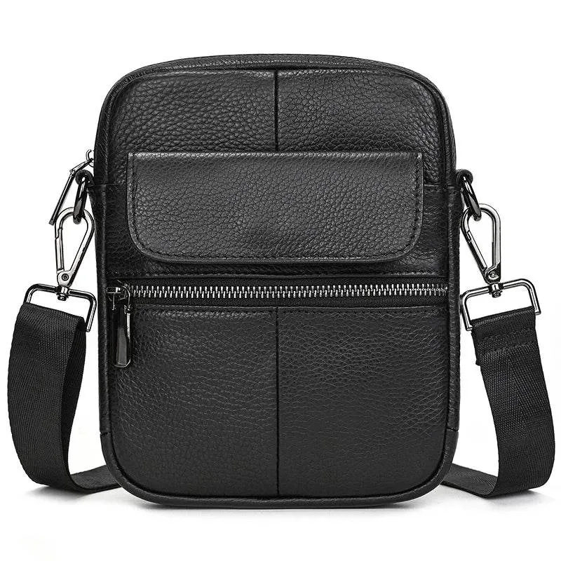 Casual Men's Small Leather Shoulder Crossbody Messenger Bag