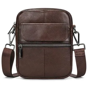 Casual Men's Small Leather Shoulder Crossbody Messenger Bag