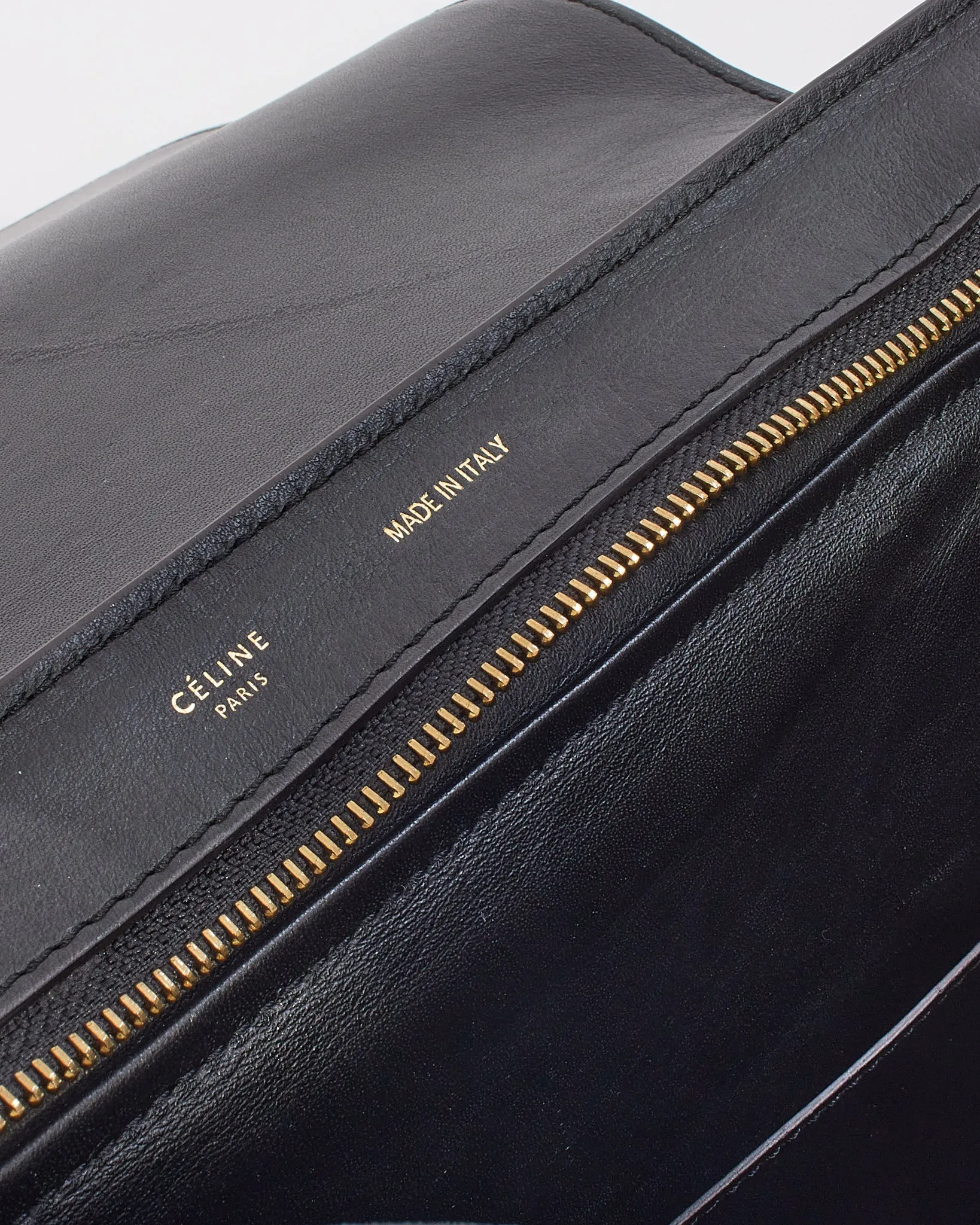 Celine Black/Yellow Tricolour Leather Medium Trapeze Bag
