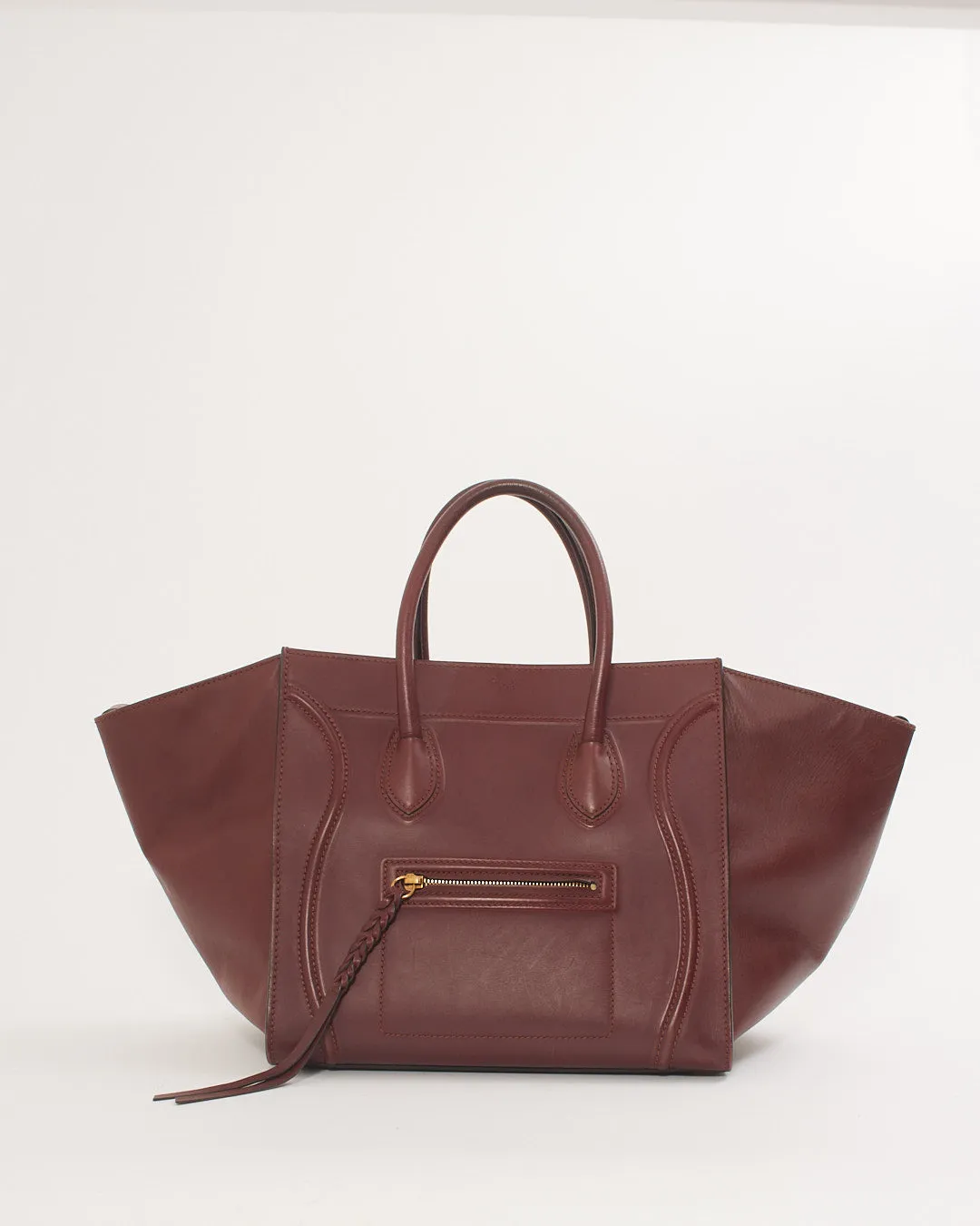 Celine Burgundy Leather Phantom Tote