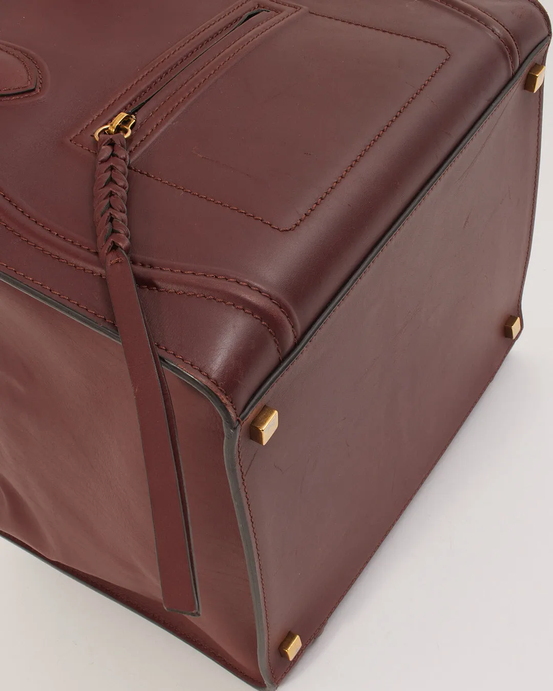 Celine Burgundy Leather Phantom Tote