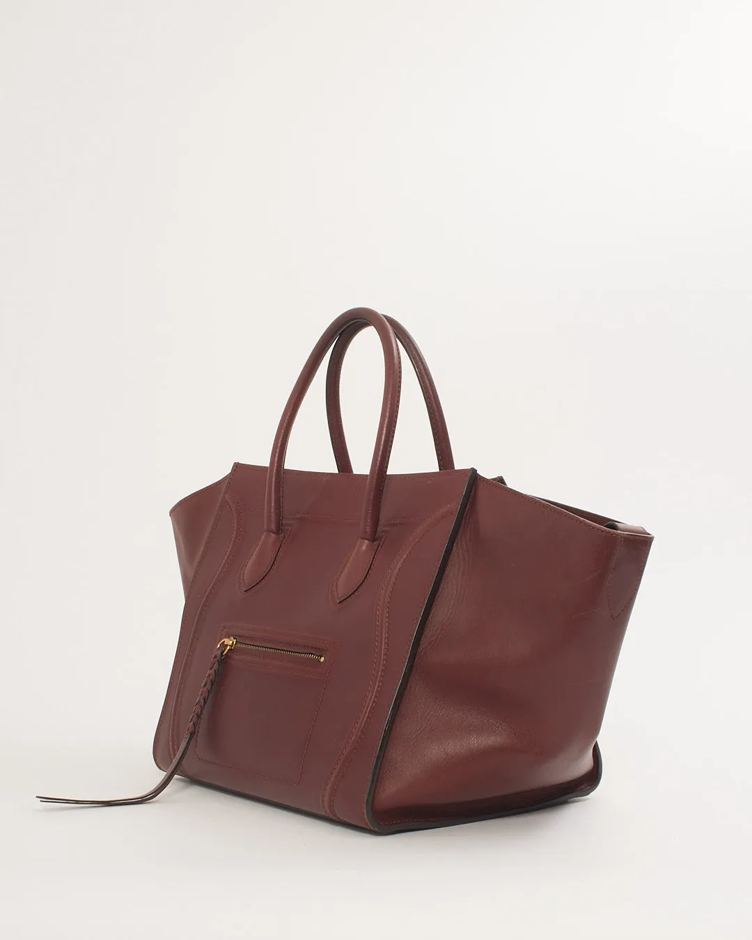 Celine Burgundy Leather Phantom Tote