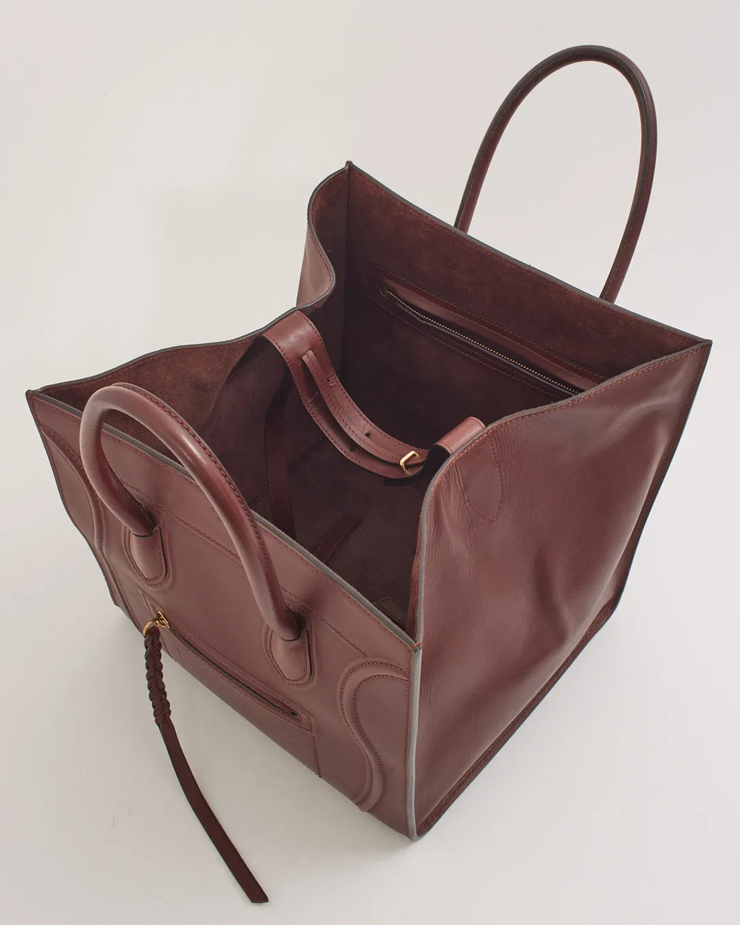 Celine Burgundy Leather Phantom Tote