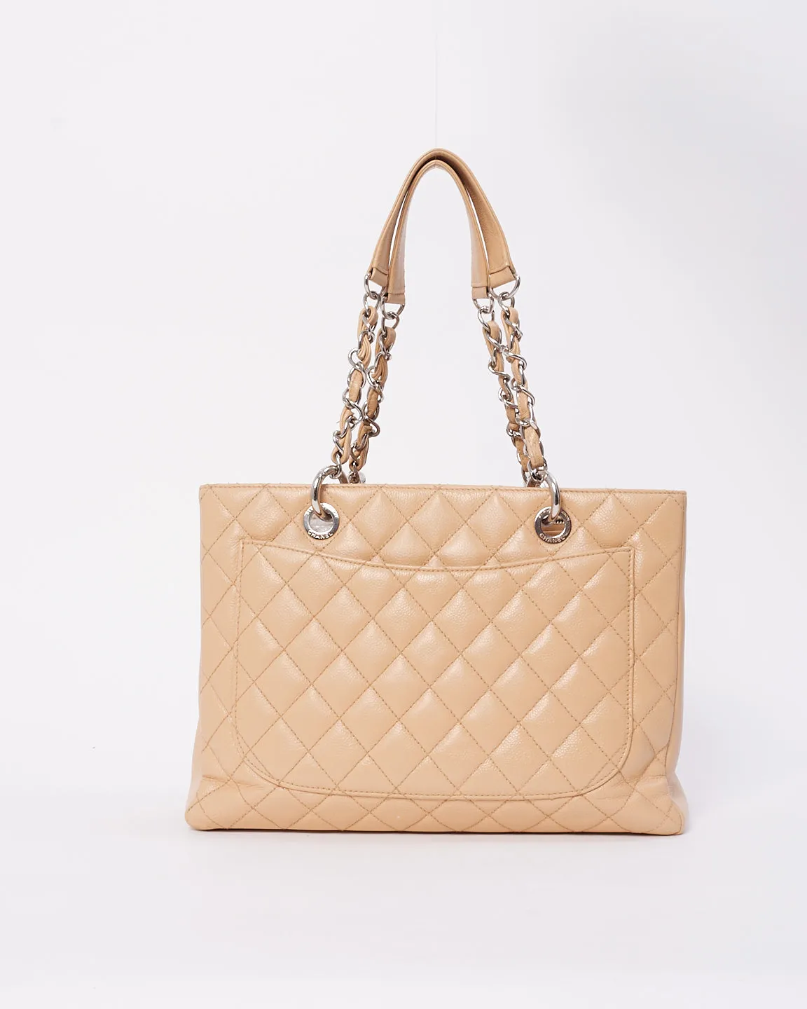 Chanel Beige Caviar Leather Grand Shopping (GST) Tote Bag