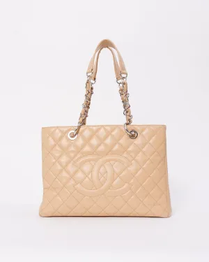 Chanel Beige Caviar Leather Grand Shopping (GST) Tote Bag