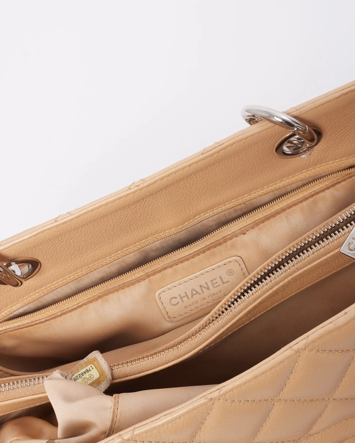 Chanel Beige Caviar Leather Grand Shopping (GST) Tote Bag