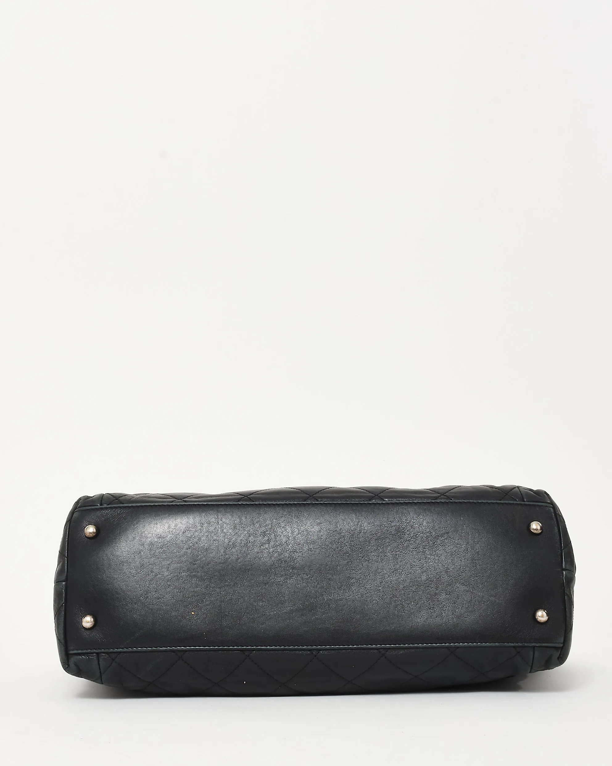 Chanel Black Quilted Leather Coco Pleats Tote Bag