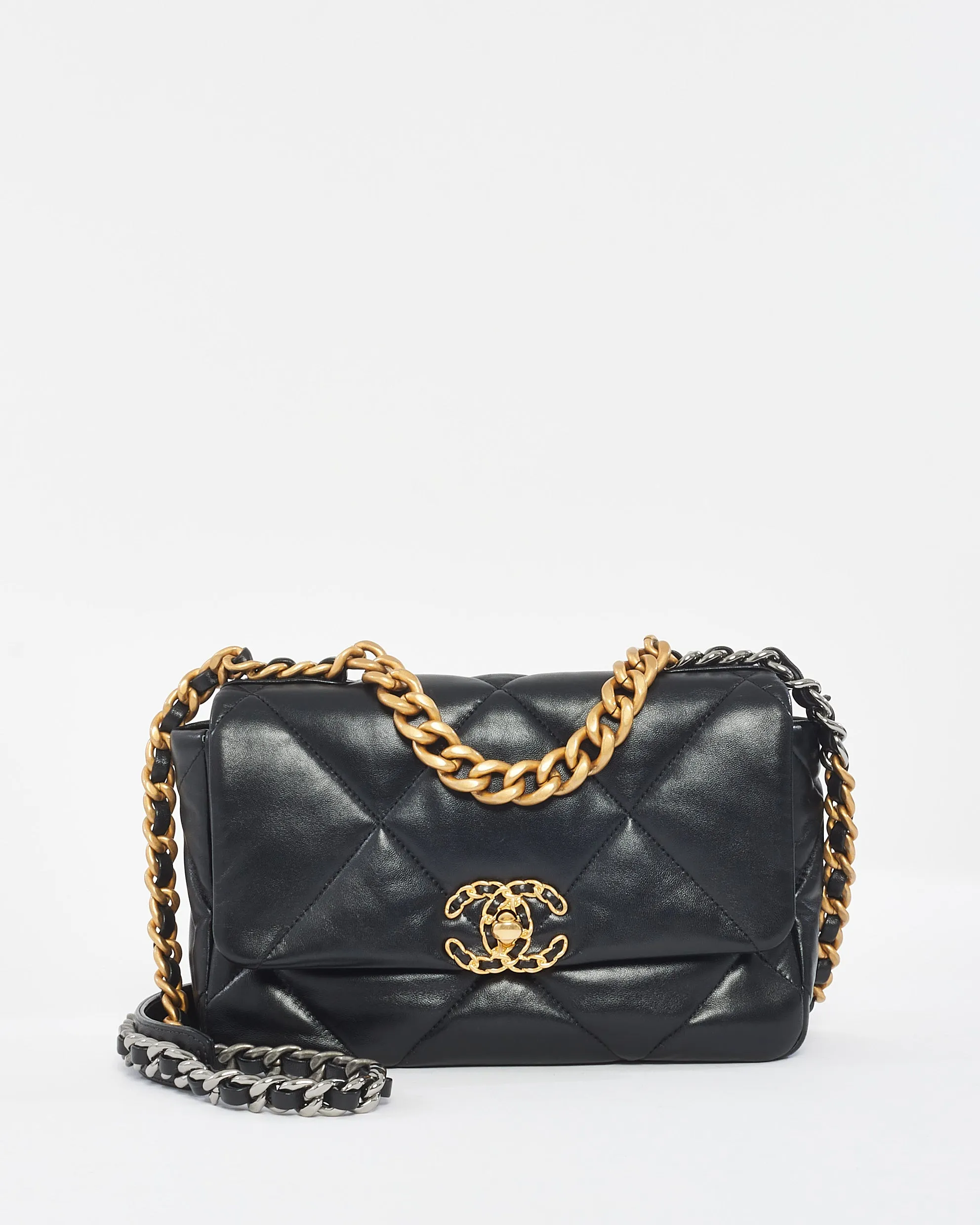 Chanel Black Quilted Leather Medium 19 Shoulder Bag