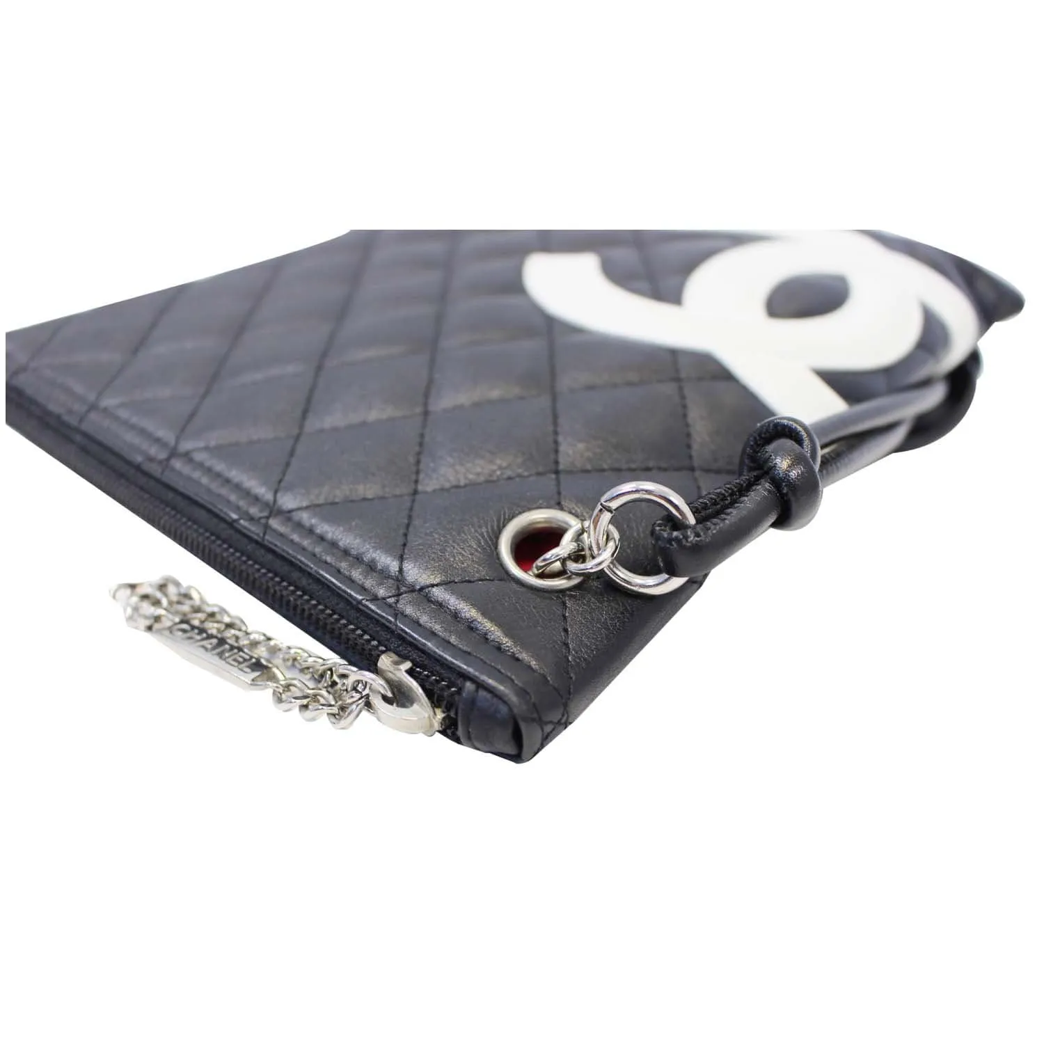 CHANEL Cambon Flat Calfskin Leather Messenger Crossbody Bag Black