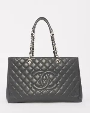 Chanel Dark Grey Caviar Leather XL Grand Shopping Tote