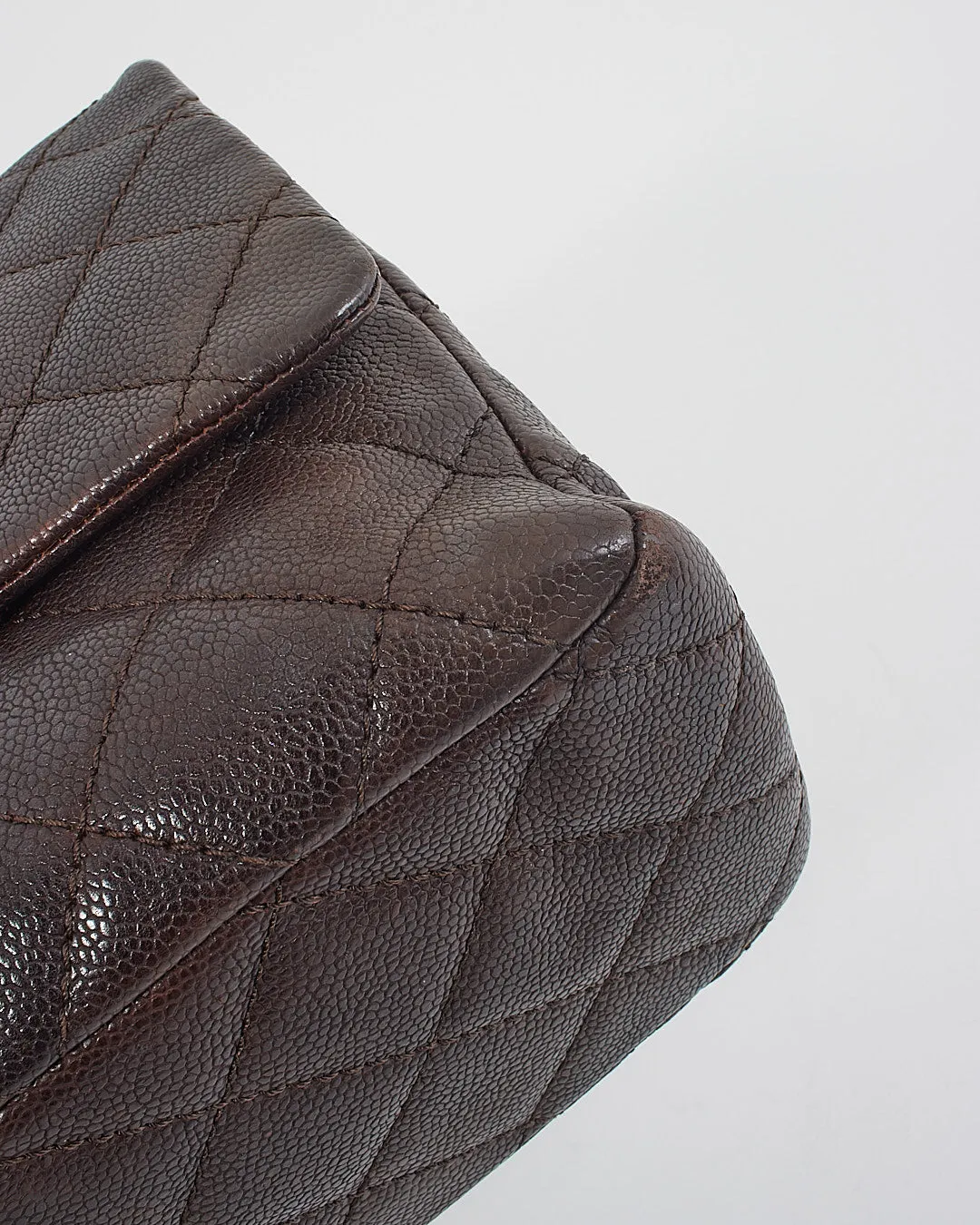 Chanel Plum Quilted Caviar Leather 2.55 Reissue 227 Double Flap Bag