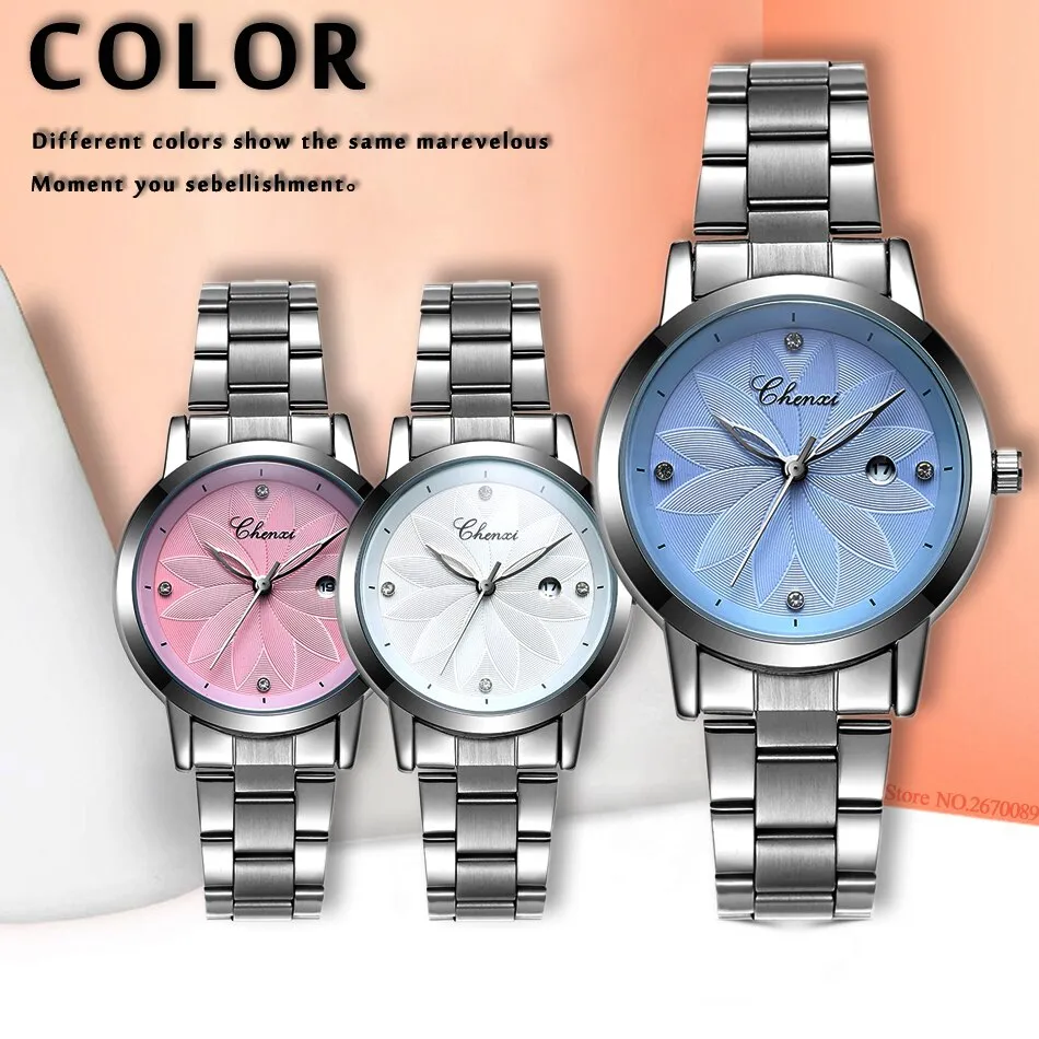CHENXI Women Watch Simple Rose Gold Quartz Clock Ladies Waterproof Stainless Steel Watches Lady Luxury Brand Wrist Watch Clock
