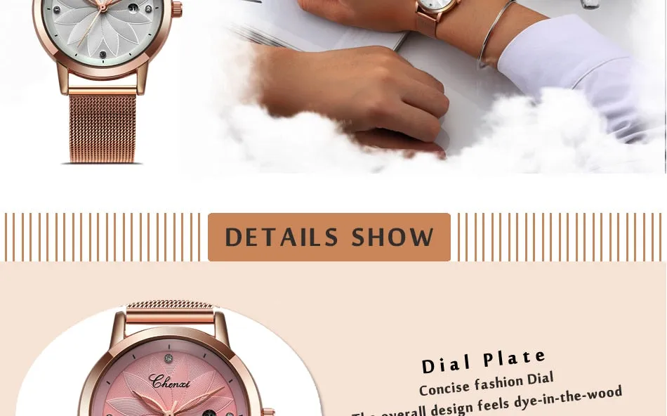 CHENXI Women Watch Simple Rose Gold Quartz Clock Ladies Waterproof Stainless Steel Watches Lady Luxury Brand Wrist Watch Clock