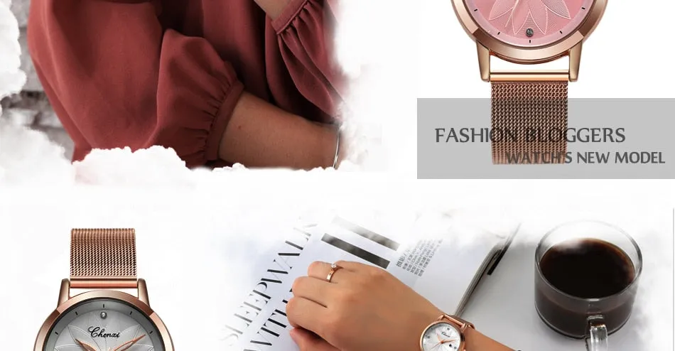 CHENXI Women Watch Simple Rose Gold Quartz Clock Ladies Waterproof Stainless Steel Watches Lady Luxury Brand Wrist Watch Clock