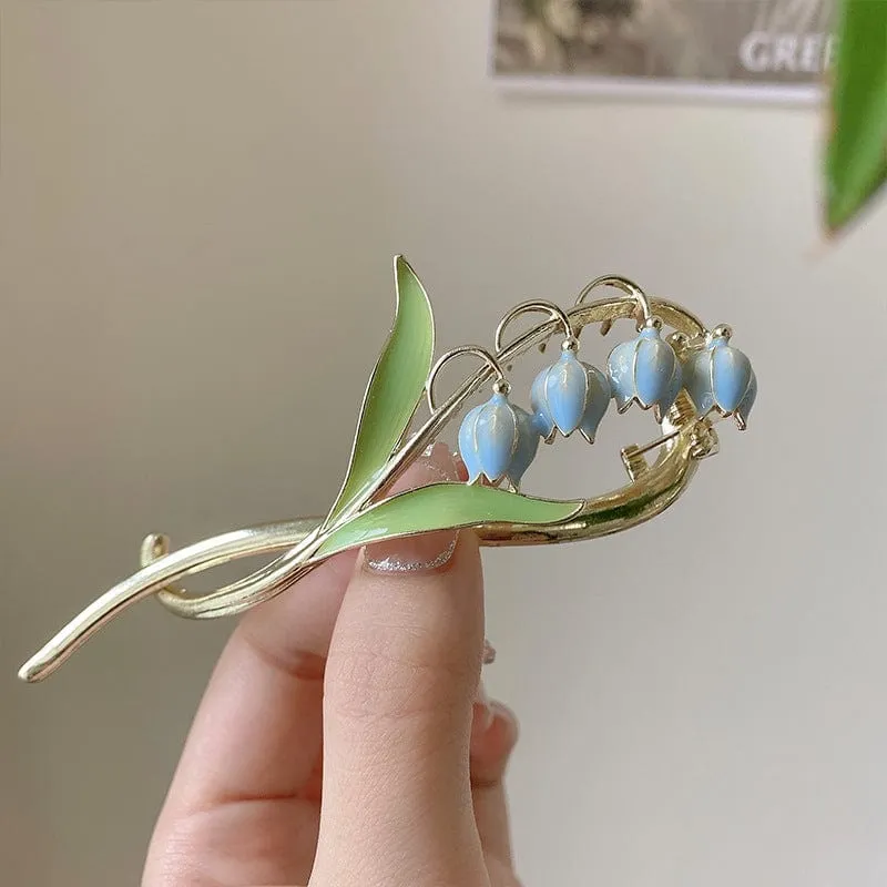 Chic Enamel Bellflower Hair Twist Clip