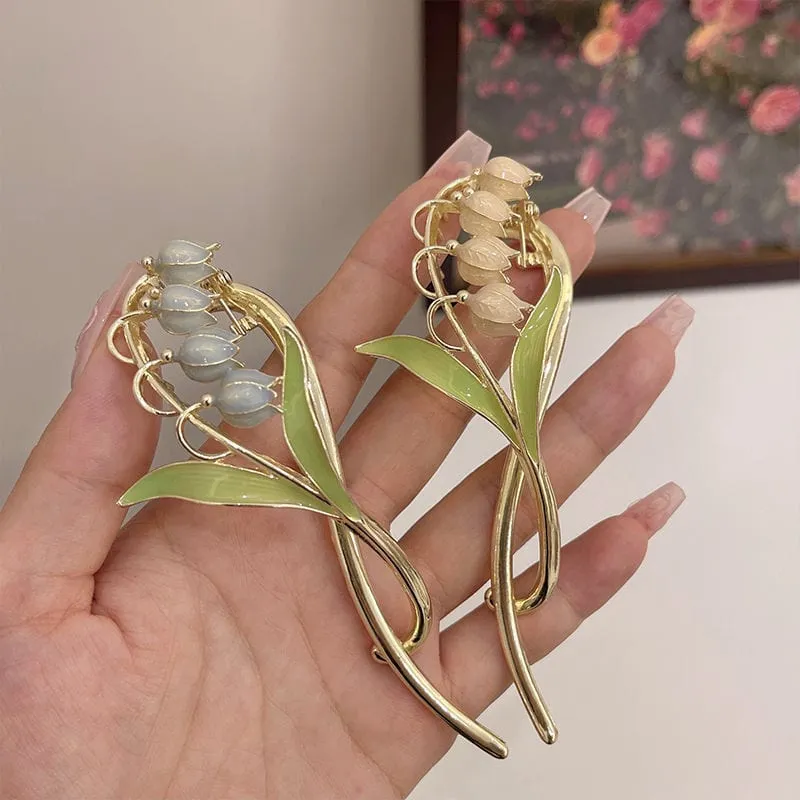 Chic Enamel Bellflower Hair Twist Clip