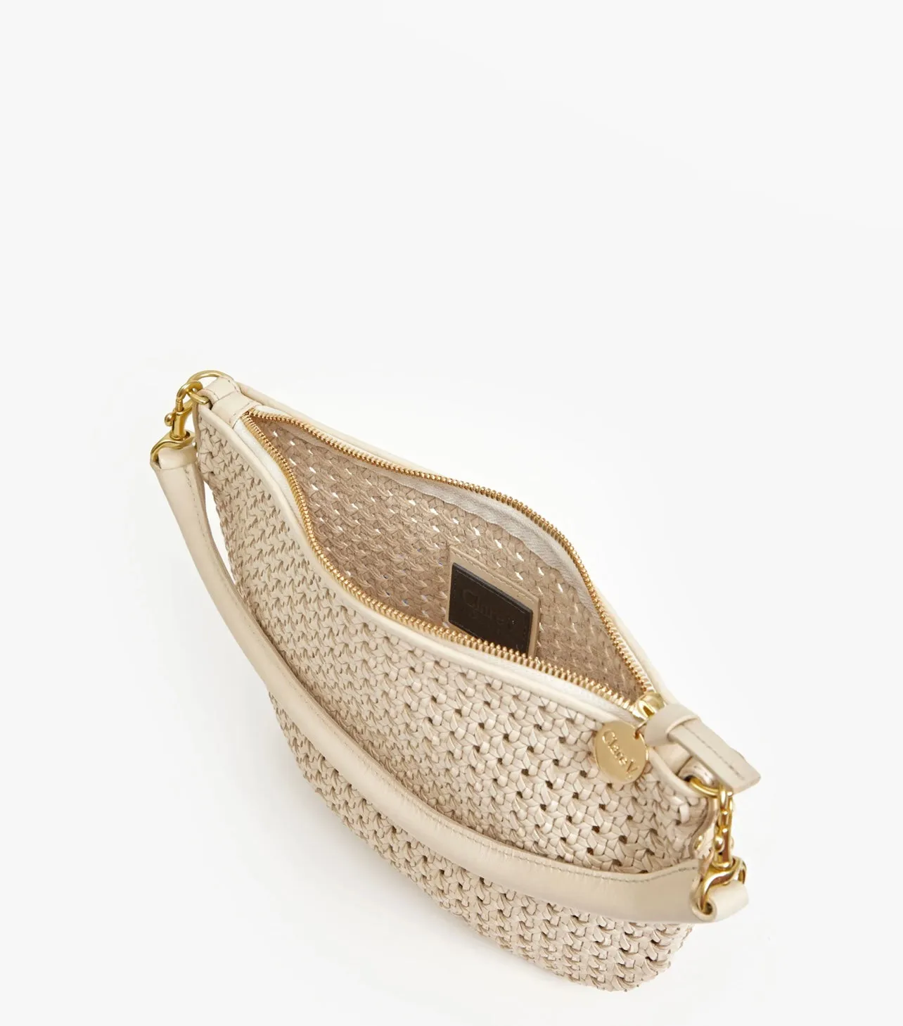 Clare V. Petit Moyen Messenger Cream Rattan