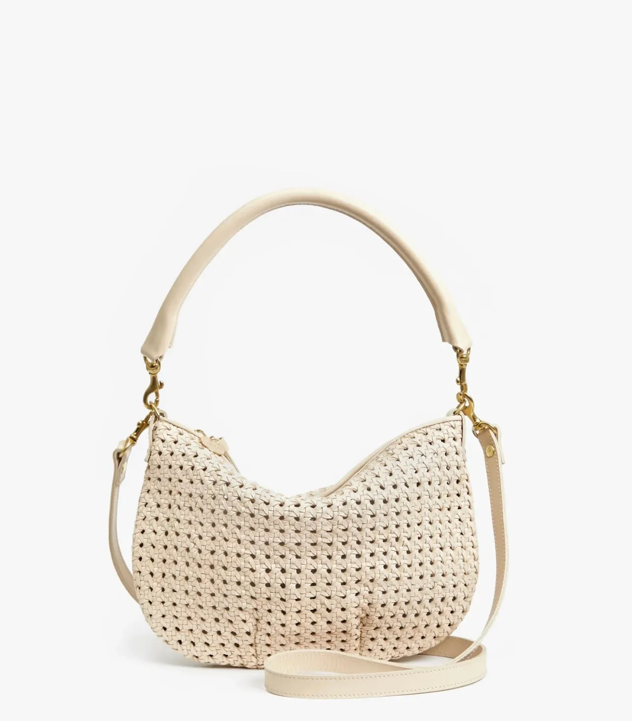 Clare V. Petit Moyen Messenger Cream Rattan