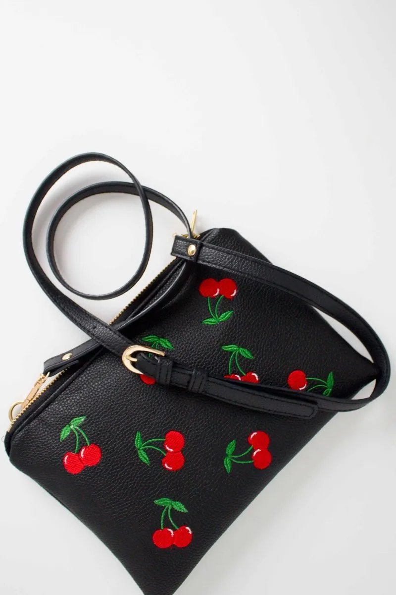 Classic Cherry Bomb Convertible Crossbody Wristlet 