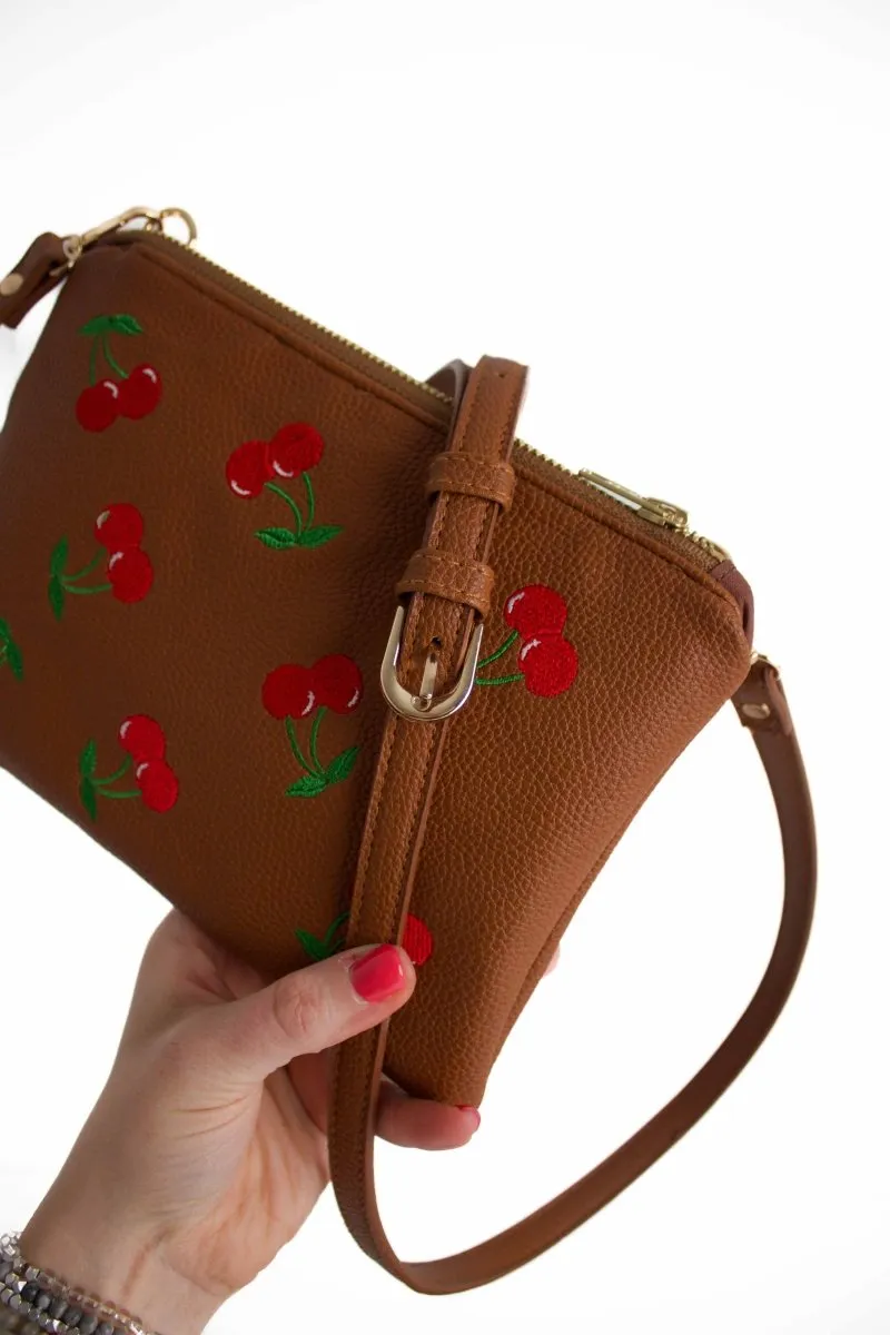 Classic Cherry Bomb Convertible Crossbody Wristlet 