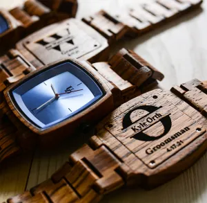 Classic Swiss Groomsmen Watches with Personalized Engraving