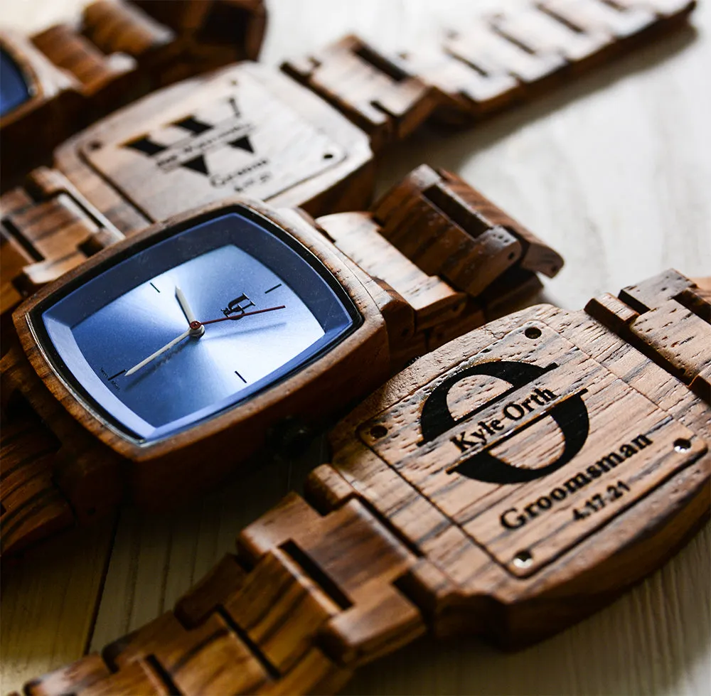 Classic Swiss Groomsmen Watches with Personalized Engraving