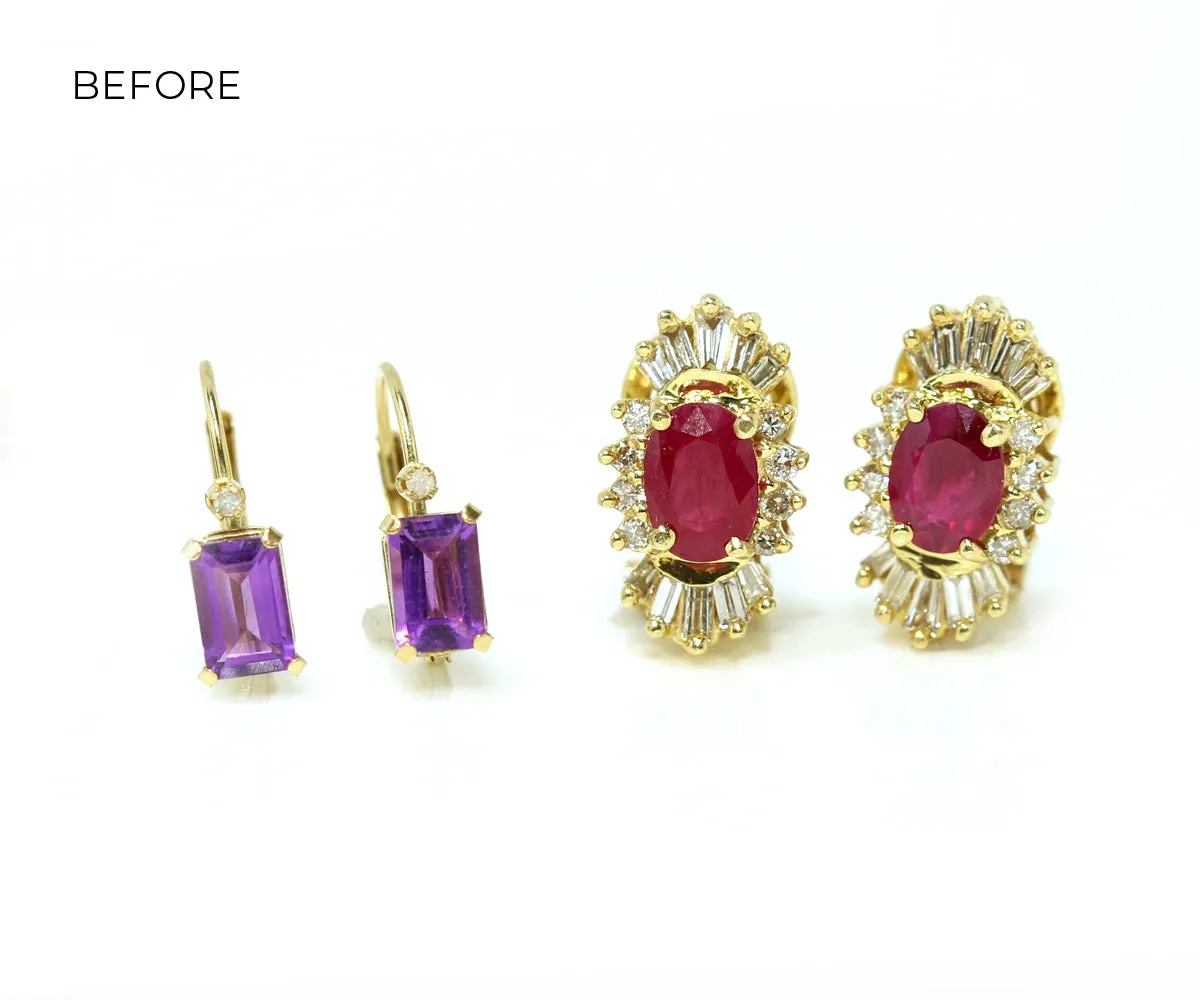 Cluster Ruby Amethyst Diamond Ring Redesigned