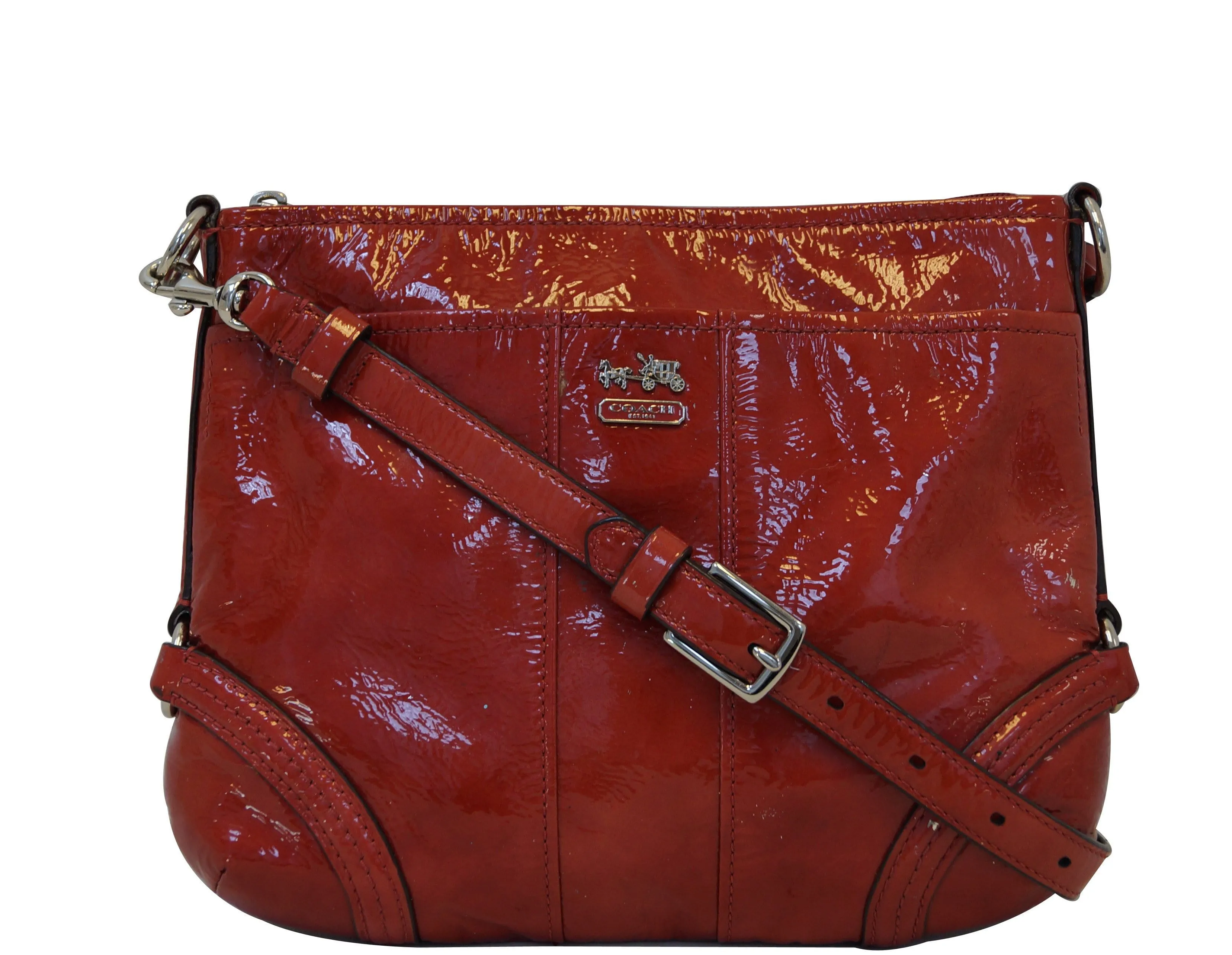 COACH Chelsea Paprika Red Patent Leather Katarina Crossbody Bag - Last Call