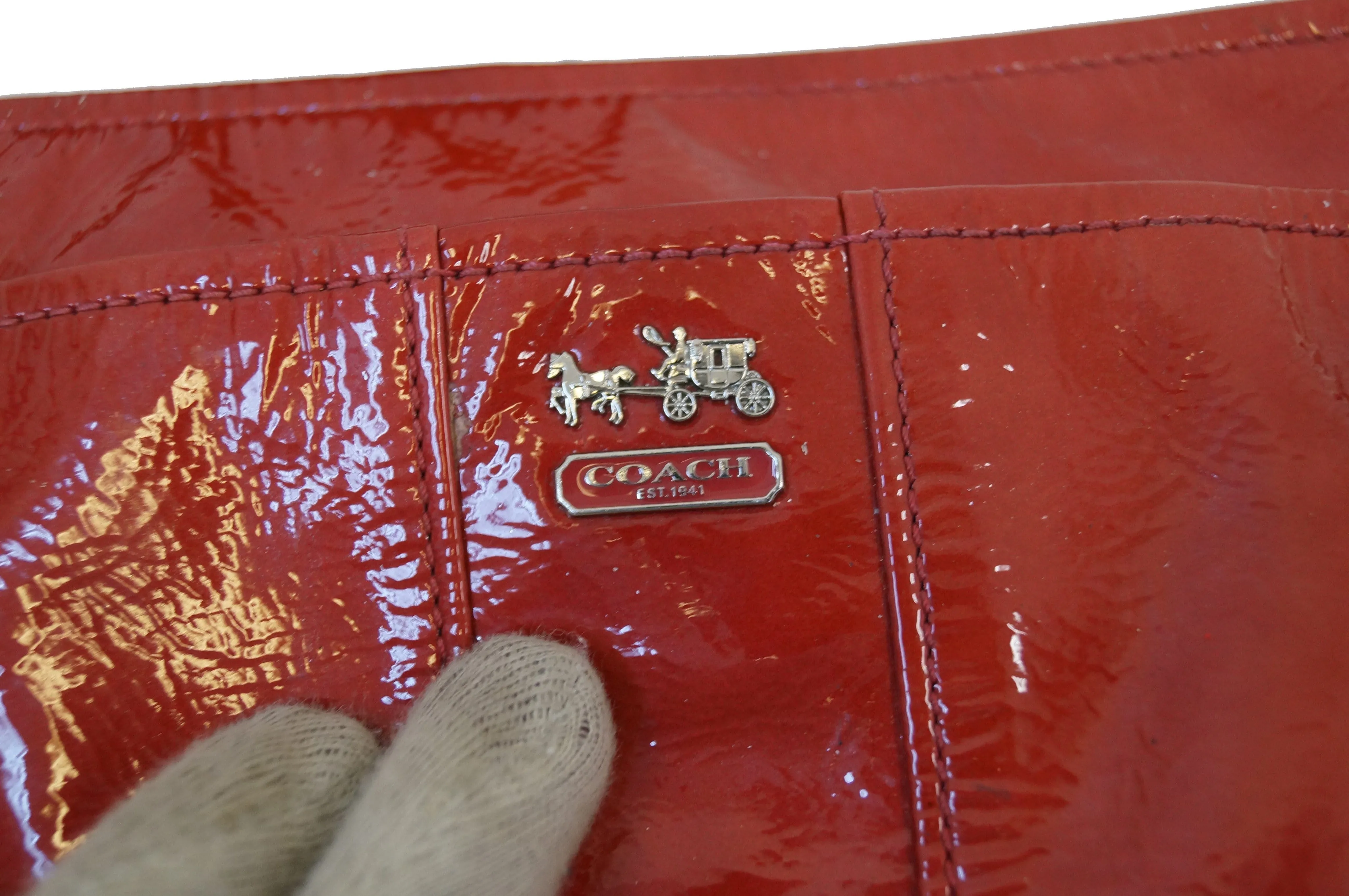 COACH Chelsea Paprika Red Patent Leather Katarina Crossbody Bag - Last Call