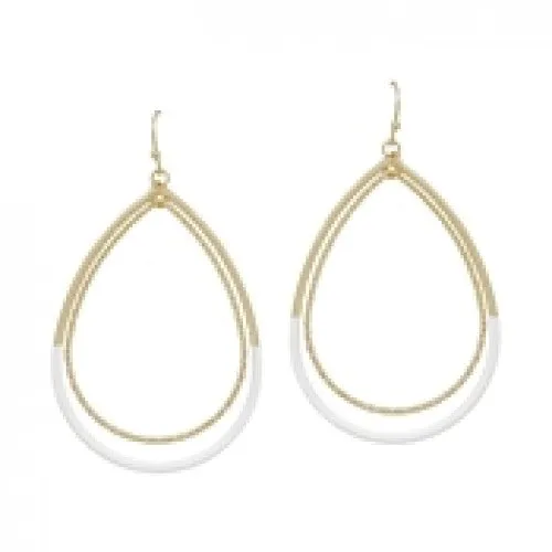 Coated Metal Teardrop Earring