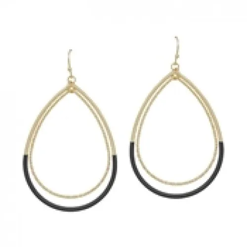 Coated Metal Teardrop Earring