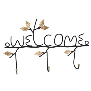 #COP3633 Metal "Welcome" Wall Mounted Coat Rack