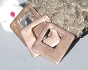 Copper 32mm Square on Square for Enameling Stamping Texturing Jewelry  Making