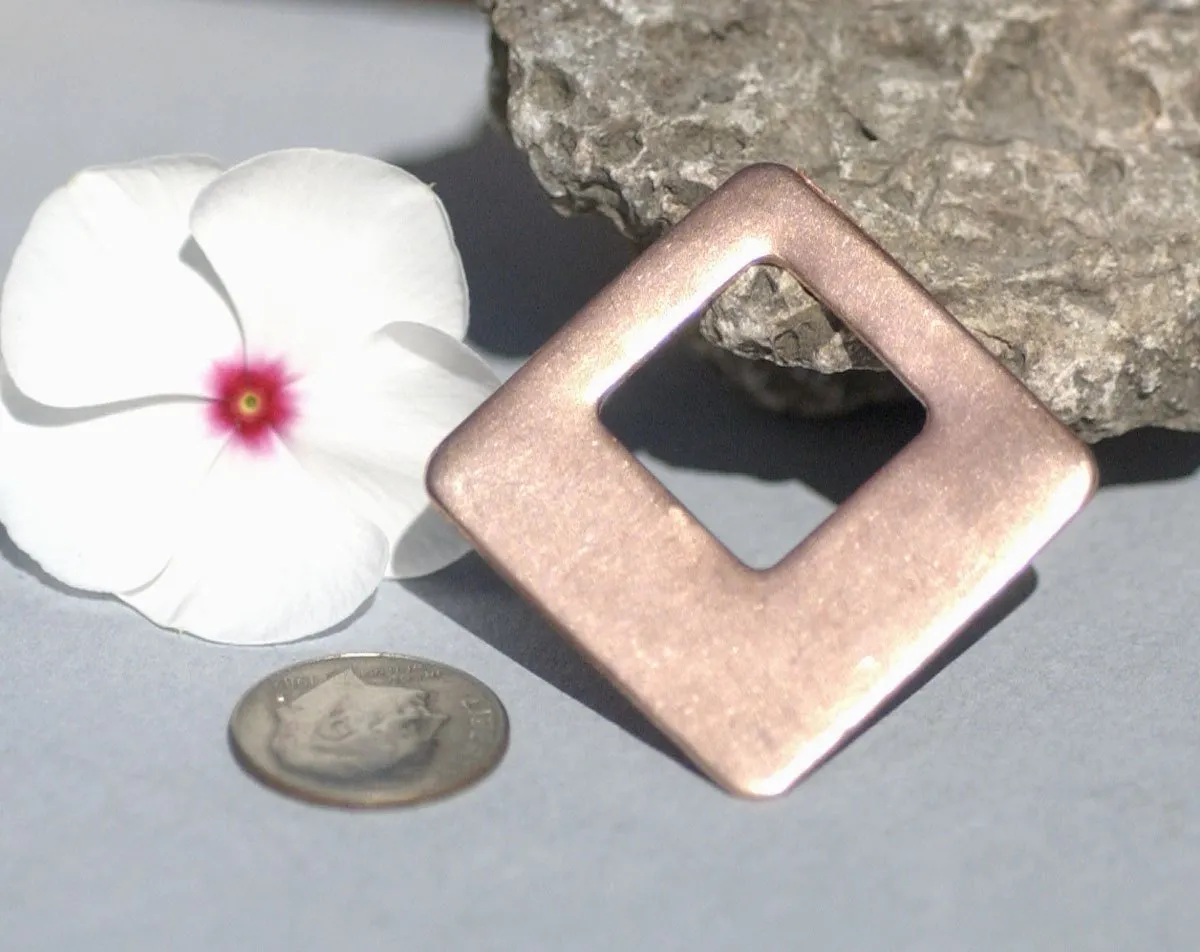 Copper 32mm Square on Square for Enameling Stamping Texturing Jewelry  Making