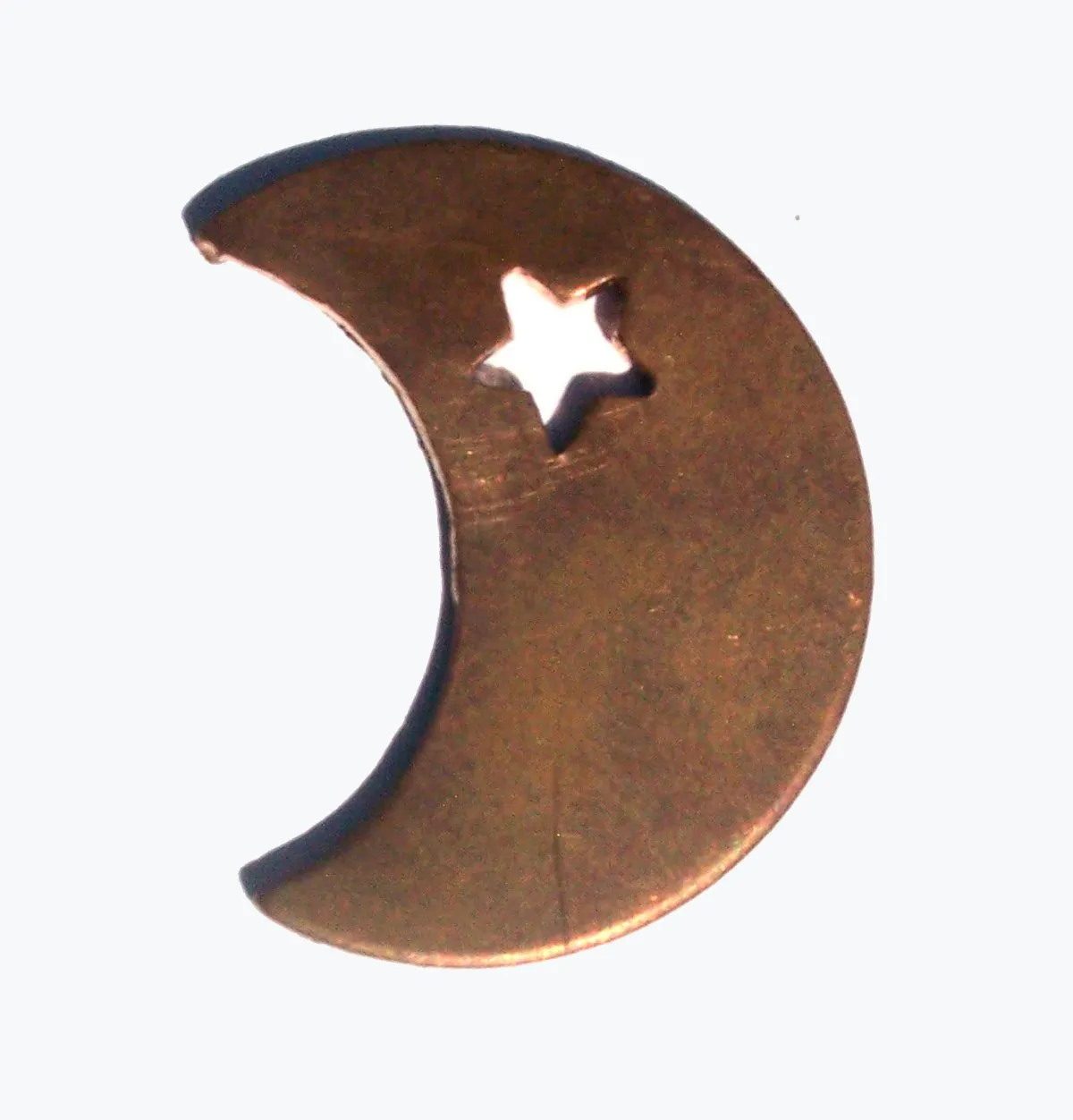 Copper Moon with Star 24g 29mm x 22.5mm  Blanks Cutout for Enameling Stamping Texturing 3/4 inch (DCH)